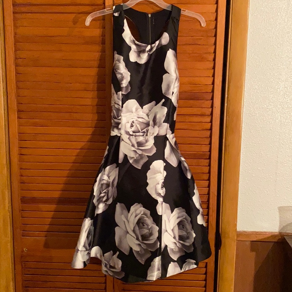 White and black formal dress